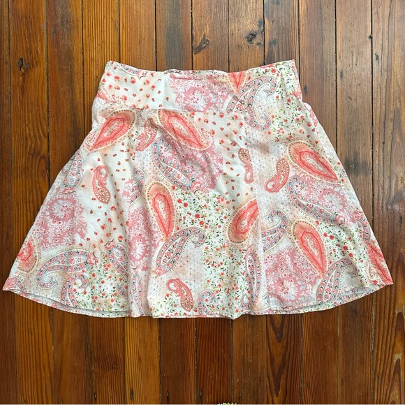 Vintage 2000s Time and a Half tiny flowers & big paisley pastel print skirt 3x - Picture 2 of 6